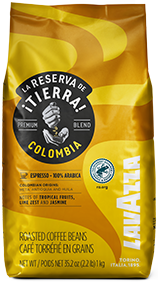 Lavazza ¡TIERRA! Espresso de grano entero 100% arábica de Colombia, café,  2.2 libras, las notas de frutas tropicales van acompañadas de aromas de